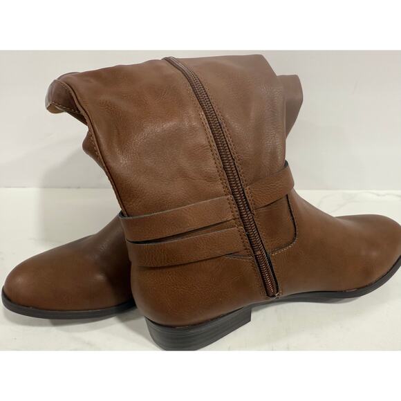 Style & Co Brown Knee High Riding Boots Buckle Strap Faux Leather Classic 6.5 M - Picture 12 of 13
